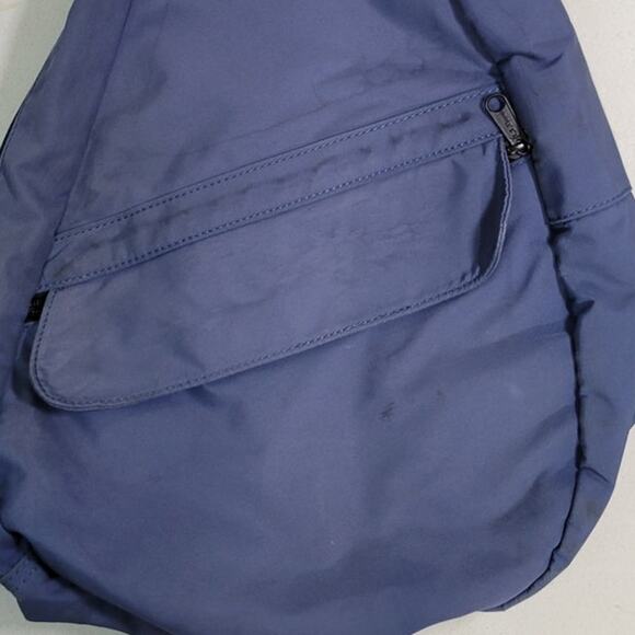 LL Bean Sling Bag Cossbody Pack Ameribag Blue Nylon Classic Carry All 19"x11"x7" - Picture 3 of 8
